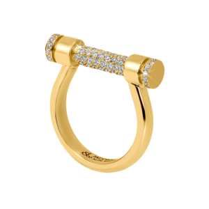 Jacob & Co. Estribo Ring Half Pavé Oro Amarillo engastado con Diamantes Ref. 92354443