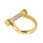 Jacob & Co. Estribo Ring Half Pavé Oro Amarillo engastado con Diamantes Ref. 92354443