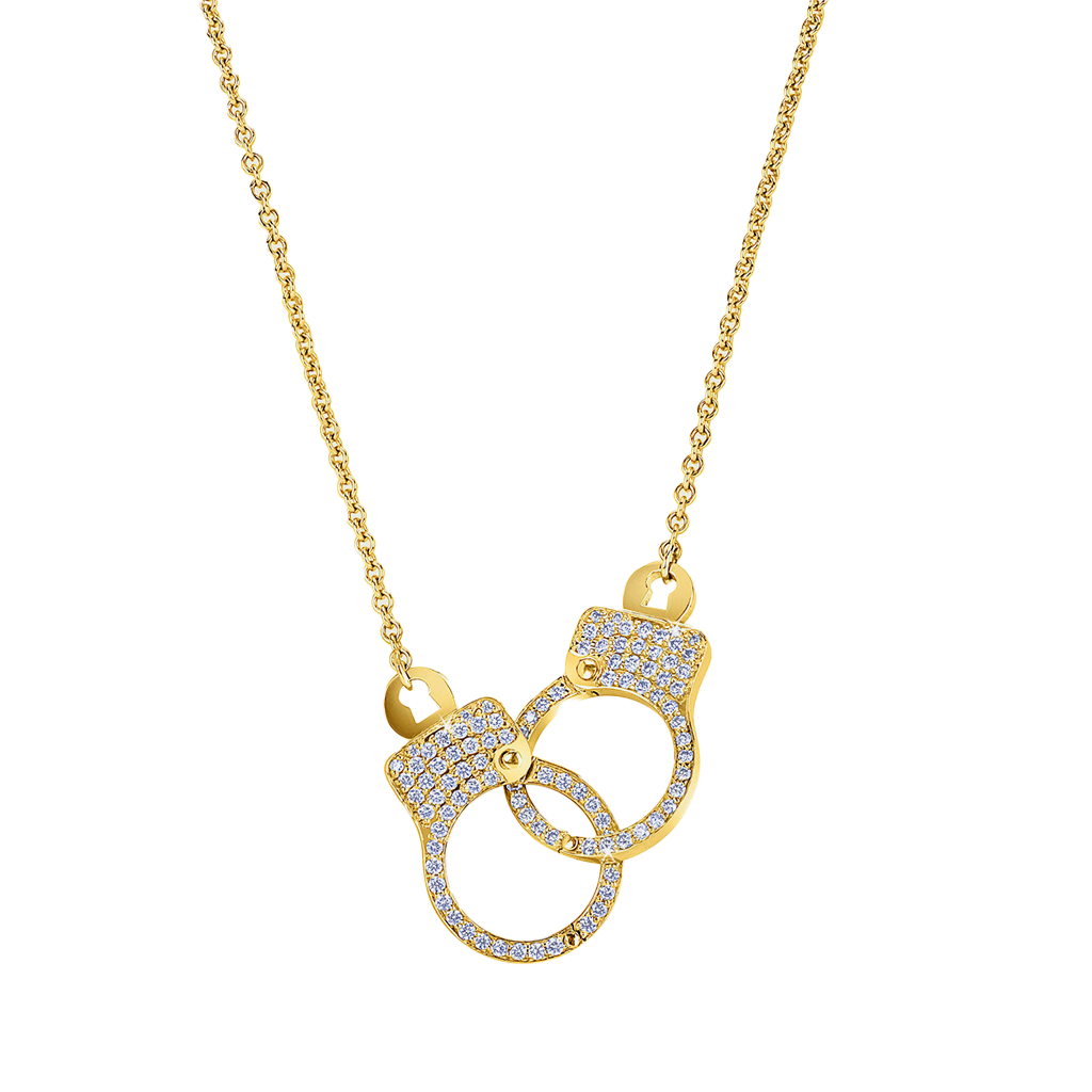 Jacob & Co. Love Lockdown Necklace Pavé Oro Amarillo engastado con diamantes Ref. 92253303