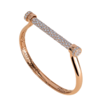 Jacob & Co. Estribo Bangle Half Pavé Oro Rosa engastado con Diamantes Ref. 92251925