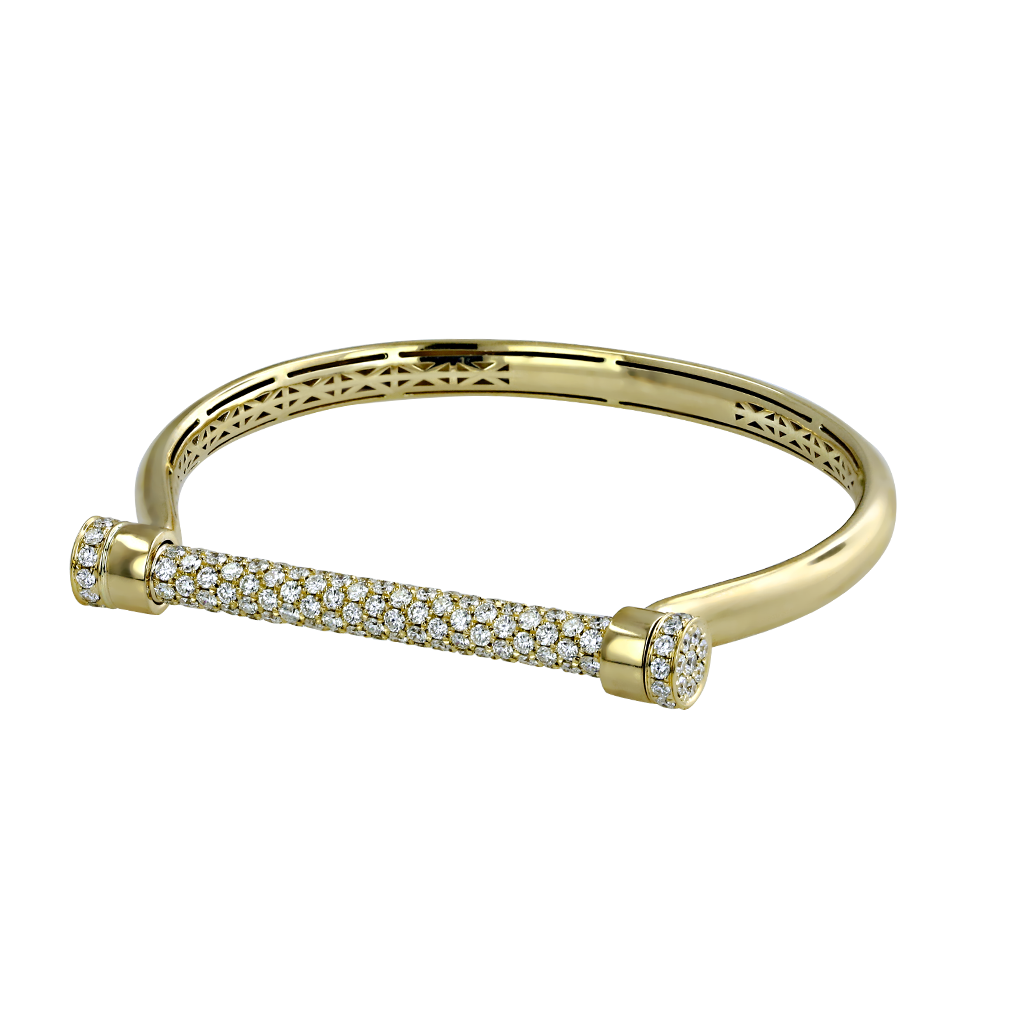 Jacob & Co. Estribo Bangle Half Pavé Oro Amarillo engastado con Diamantes Ref. 92355299