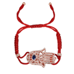 Jacob & Co. Hamsa Bracelet Full Pavé Cordón Rojo, Oro Rosa Ref. 92356037