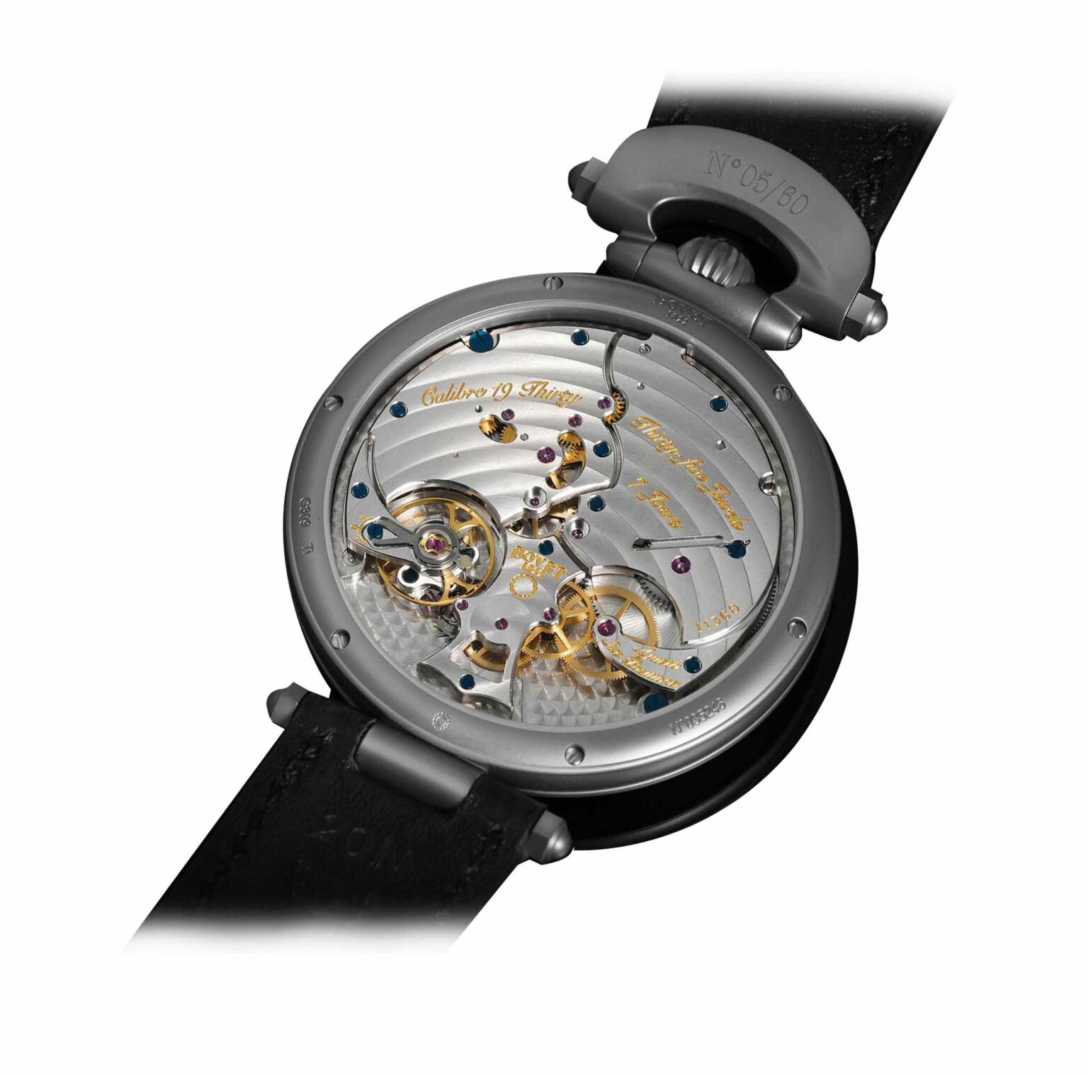 Descubra el reloj 19THIRTY FLEURIER GREY TITANIUM de Bovet en EMWA. TITANIO, MANUAL, 42MM. Ref: NTT0006