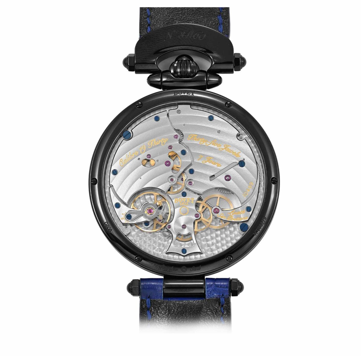 Descubra el reloj 19THIRTY Fleurier Blue-Grey Steel DLC de Bovet en EMWA. Caja de Titanio, Movimiento Manual, 42 MM. Ref: NTSB0081-BFL