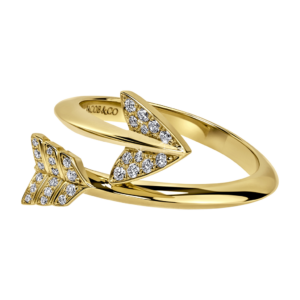 Anillo Super Arrow Diamond Ring de Jacob & Co., de oro amarillo pavé con diamantes. Ref: 92458320