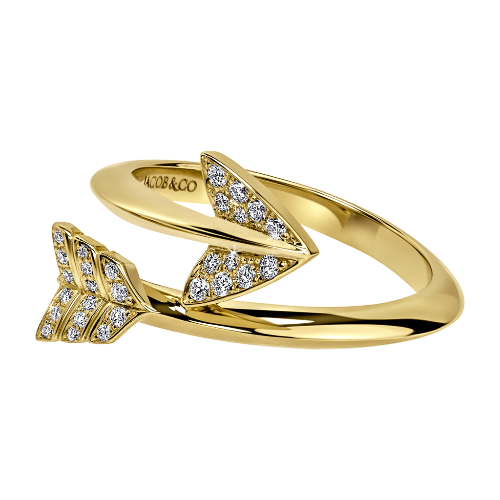 Anillo Super Arrow Diamond Ring de Jacob & Co., de oro amarillo pavé con diamantes. Ref: 92458320