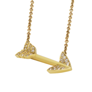 Colgante Super Arrow de Diamante de Jacob & Co. Hecho a mano en oro amarillo de 18 quilates y engastado con 28 diamantes redondos de corte brillante de alta calidad. Ref: 92458311