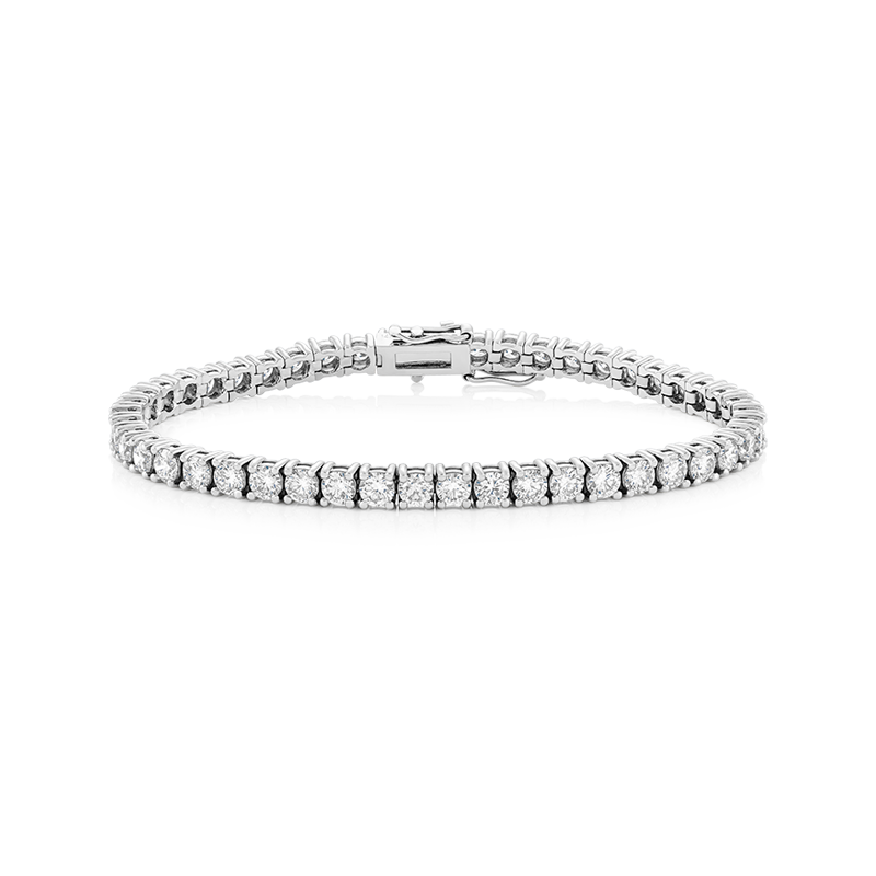 Brazalete tipo tennis con diamantes EMWA Joyas. Diamantes corte brillante Ref: BR-569WH