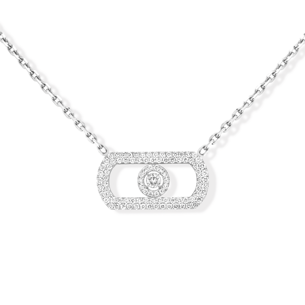 Collar So Move con Pavé de Messika en EMWA. Oro blanco con 0,67 qt de diamantes. Ref: 12945-WG