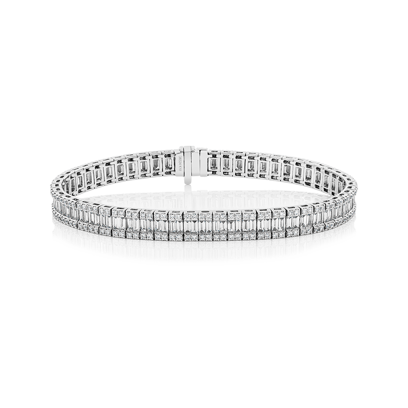 Brazalete con diamantes EMWA Joyas. Diamantes brillante y baguette Ref: DBD3601R02MH18