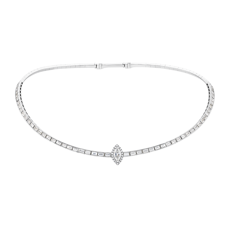 Gargantilla con diamantes EMWA Joyas. Diamantes corte baguette, marquise y brillante Ref: DMN100838