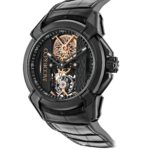 Reloj Jacob & Co. Epic X Skeleton 44MM EMWA Exclusive 75th Anniversary en EMWA. Titanio negro DLC, piel de aligator. Ref: EX110.21.AU.AA.ABARA