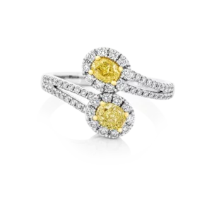 Anillo con diamantes EMWA Joyas. Diamantes fancy yellow corte oval y diamantes blancos corte brillante Ref: LR6691FY