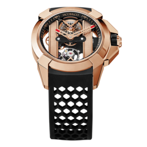 Reloj Jacob & Co Epic X Rose Gold. Manual, 44 mm, Puentes Clous De Paris Oro Rosa-Pvd con contorno negro. Ref: EX120.43.AB.AB.ABRUA