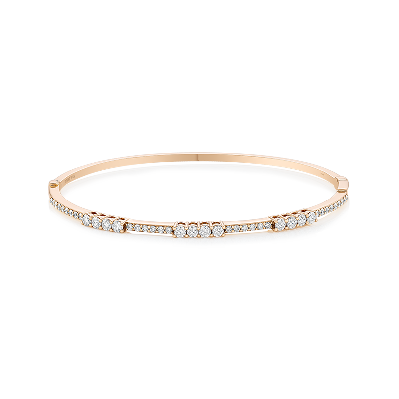 Brazalete con diamantes EMWA Joyas. Diamante corte brillante. Ref: DBG4637R01WH/R