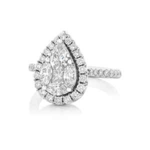 Anillo con diamantes EMWA Joyas. Diamantes corte brillante, princess, marquise y pera. Ref: DRB4684R01MHW