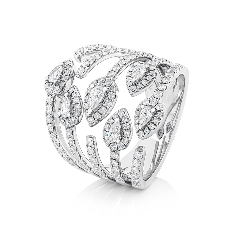 Anillo con diamantes EMWA Joyas. Diamante corte brillante y pera Ref: DRK4161R01MHW