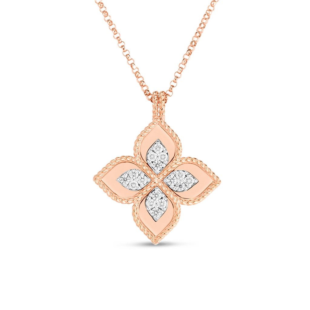 Collar 18k Rose Gold Diamond Venetian Princess Necklace de Roberto Coin. Ref: 8882754AHCHX