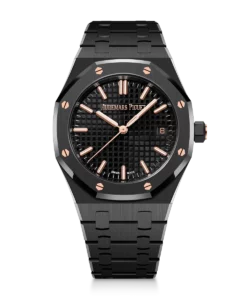 Reloj Audemars Piguet Royal Oak Automático en EMWA. Caja de 34 mm y brazalete de cerámica negra, Esfera negra, Automático. Ref: 77350CE.OO.1266CE.03.A